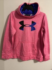 Under Armour Girls XL Loose Long Sleeved Pink Cold Gear Pullover Sweater A1757