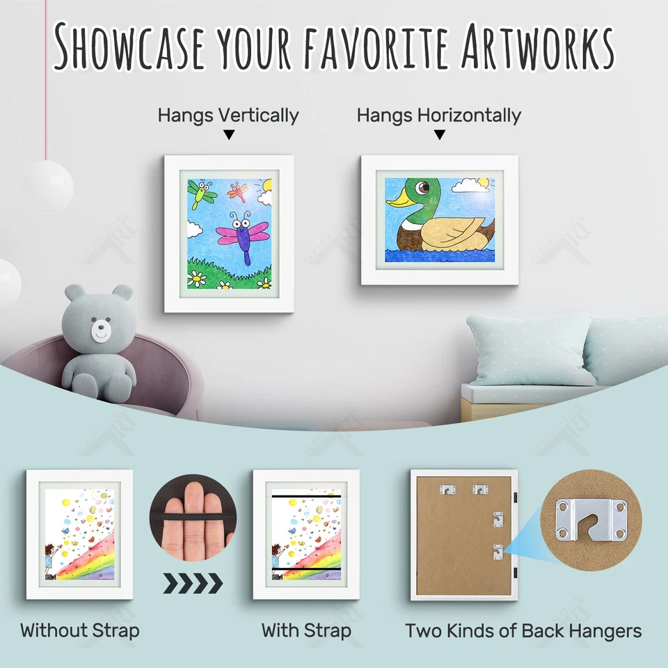 8.5x11 Kids Art Frames Front Opening Holds, Kids Artwork Frames Changeable - Image 2 of 4
