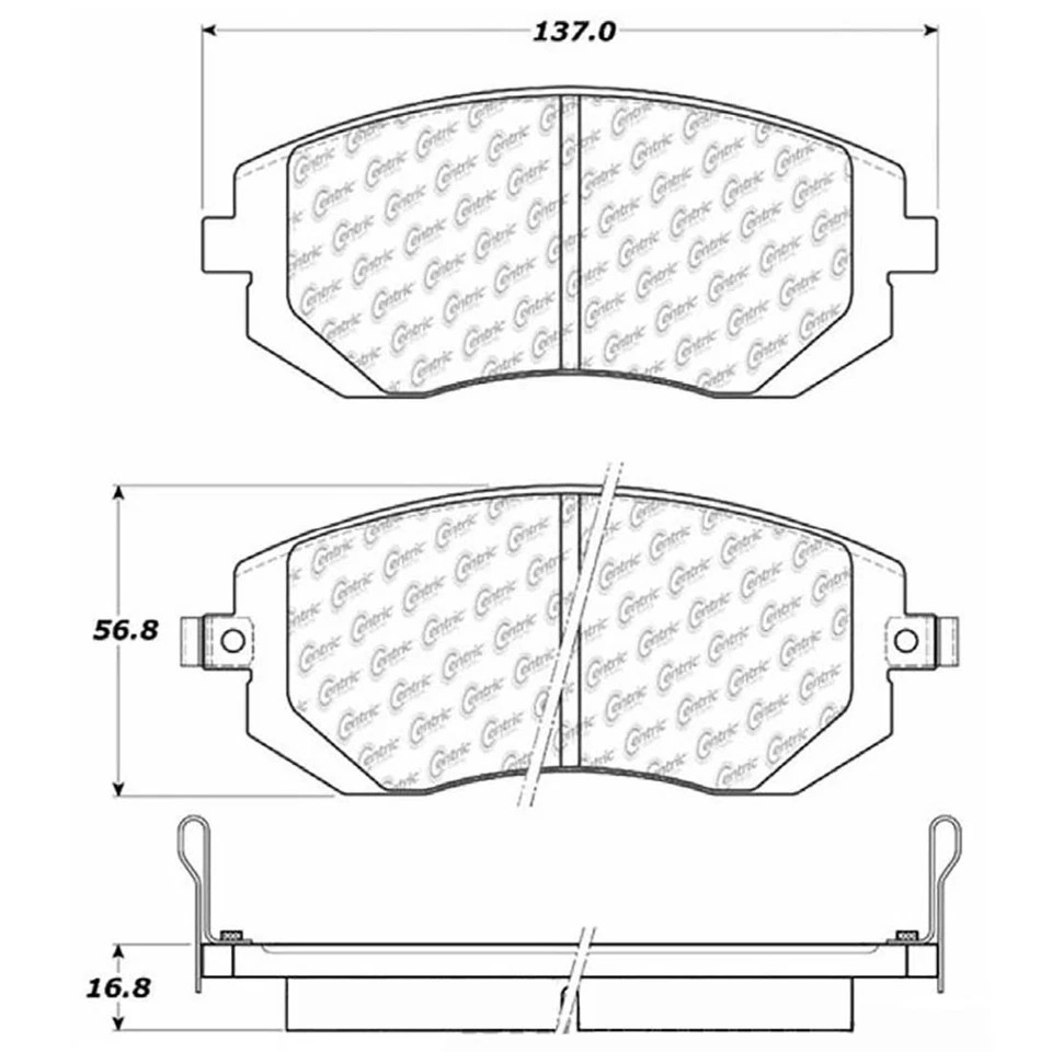 Juego de 2 pastillas de freno de cerámica delanteras + traseras centradas para Subaru Baja 2003 2004 2005 2006 Foto 4 de 4