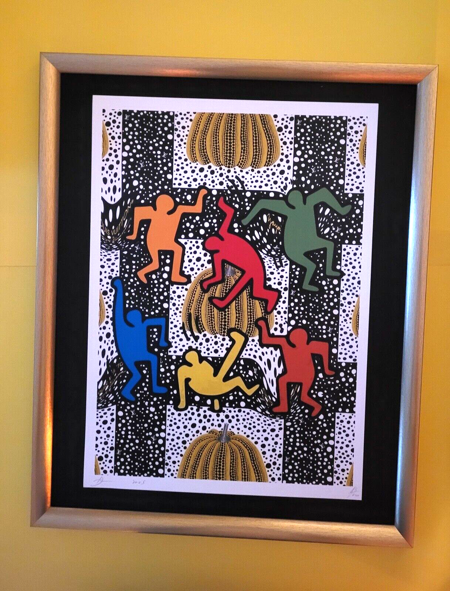 🔥Death NYC Large Framed 16x20in Pop Art COA Keith Haring