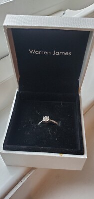 Warren James 9ct White Gold Diamond Engagement Ring Size UK