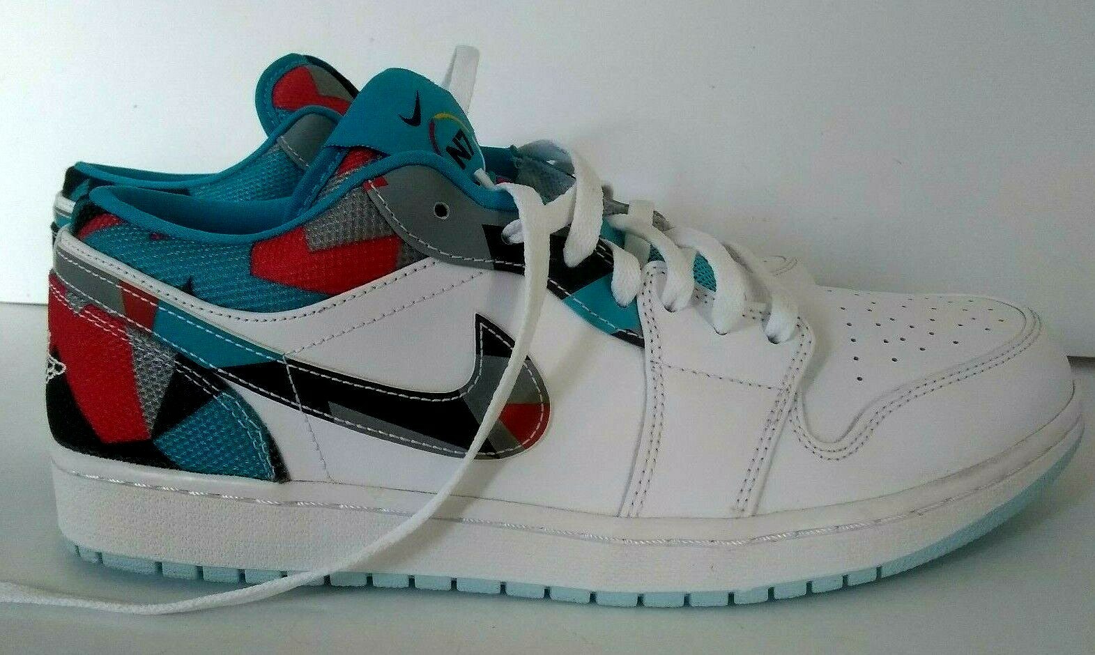 NEW Nike Air Jordan 1 Low N7 White Black Black Black Turquoise-Ice bluee Size 13 744805-100 b22b86 NEW Nike Air Jordan 1 Low N7 White Black Black Black Turquoise-Ice bluee Size 13 744805-100 b22b86