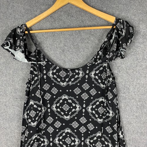 Jay Jays Dress Womens 12 Black White Shift Geometric Boho Wavy Flowy Ladies - Picture 11 of 12