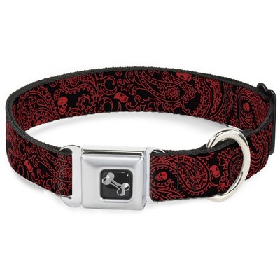 Dog Collar Bone Bandana/Skulls Black/Red Small 9.5-13'' (US IMPORT)