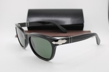 NEW PERSOL P 0086-S 95/31 BLACK SILVER AUTHENTIC SUNGLASSES 57-20