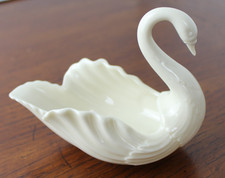 Lenox Ivory Porcelain Swan Trinket Dish Vtg Figurine Made in USA 5" EUC