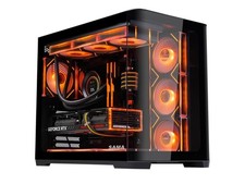 SAMA 2851 ATX Mid-Tower PC Gaming Case, High-Airflow, Sturdy Curved Tempered Gla