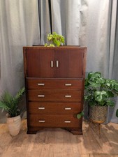 Antique Art Deco Tallboy Linen cabinet 