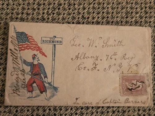 Civil War Envelope,id'ed,Geo.W.Smith,Albany,76th Reg.,Co. F, New York Volunteers