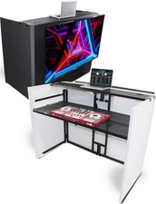 MESA MEDIA MK2 DJ Facade Table Workstation Includes TV Bracket Mount White an...
