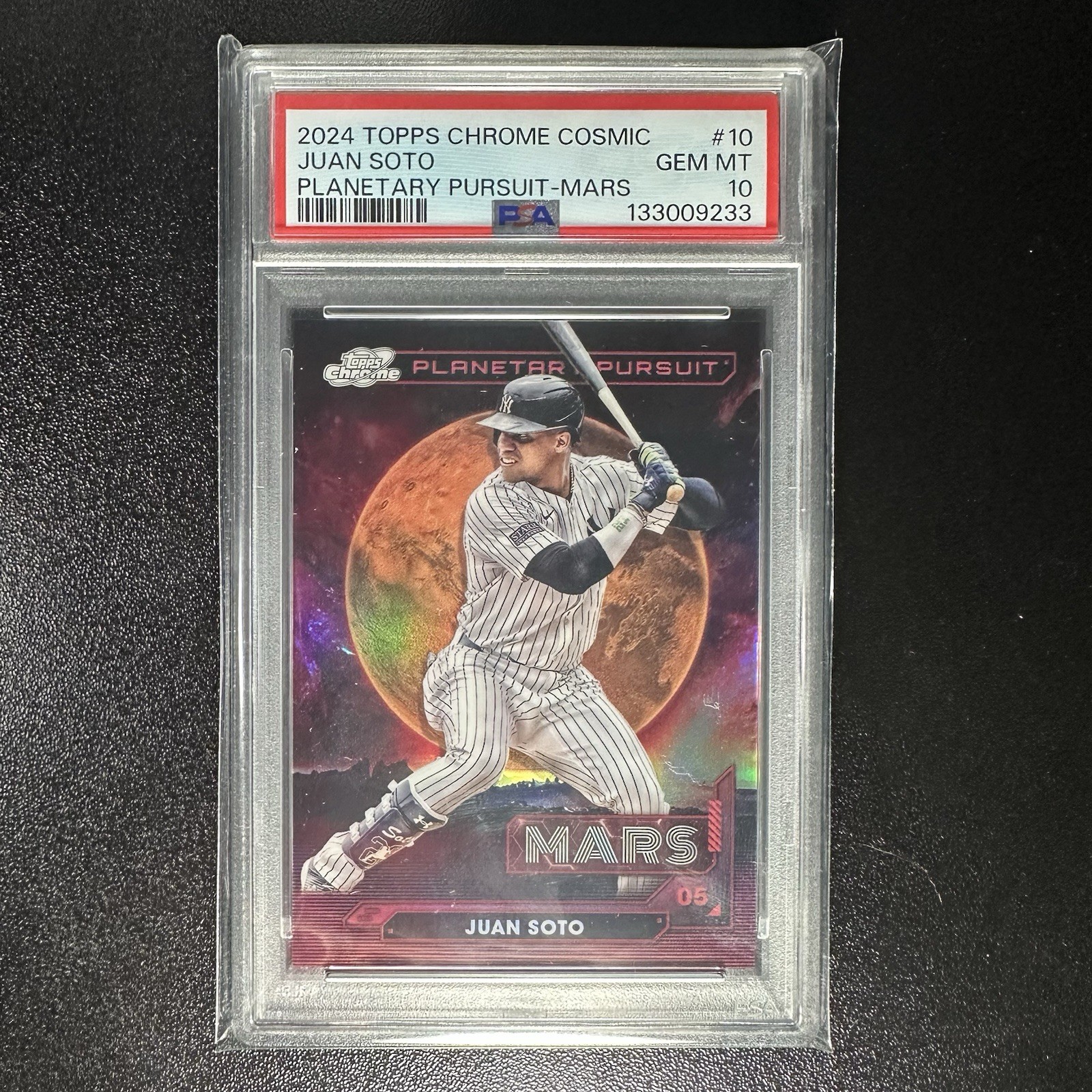 2024 Topps Cosmic Chrome Juan Soto #PPMA-10 Planetary Pursuit Mars SP PSA 10
