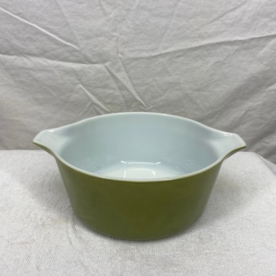 Pyrex 475-B 2.5 Qt Avocado Green Round Casserole Dish Vintage USA Ovenware