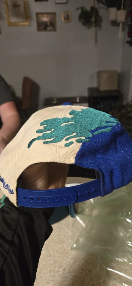 De colección Raro Minnesota Timberwolves Splash Pincel NBA Sombrero Snapback Ness Foto 3 de 4