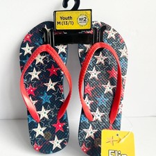 Red  blue star flip flops, Size: M 13/1 