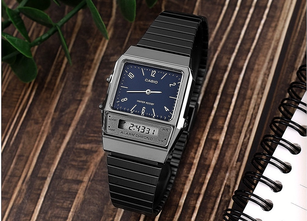 vintage HYBRID アナデジ AQ-707 Casio Vintage Analog-Digital Alarm Chrono Dual Time AQ-800EB-2A