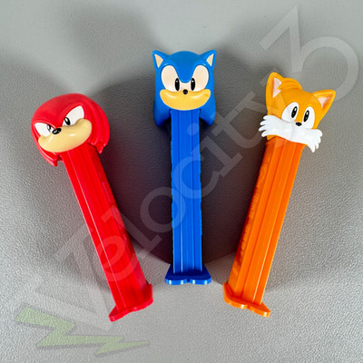 Sonic PEZ Dispensers - Knuckles, Sonic, Tails | 2022 Sonic the Hedgehog Set