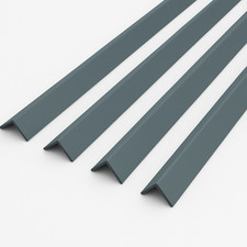4 x Anthracite Grey 1 Metre UPVC Plastic Rigid Angle 10x10mm Corner Cover Trim 