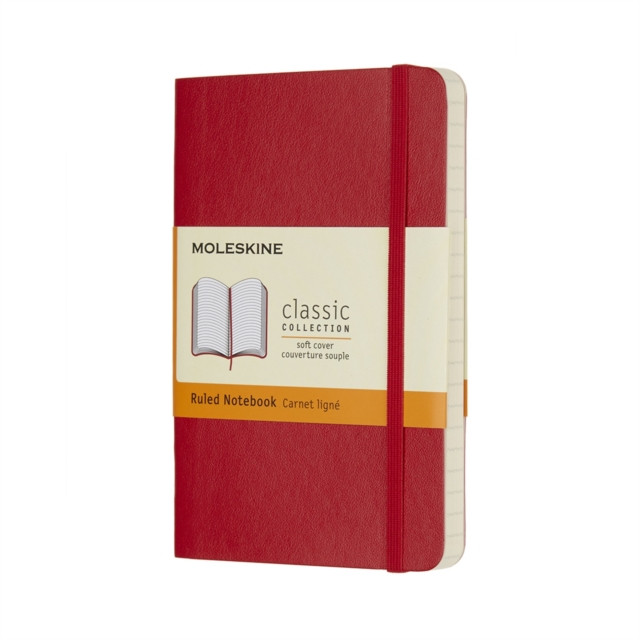 Moleskine Scarlet Red Pocket Ruled Notebook Soft (Paperback Book)
