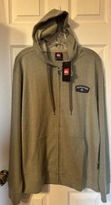 NWT Quicksilver Patterned Olive Green Full Zip Hoodie Thin Jacket Men's Medium