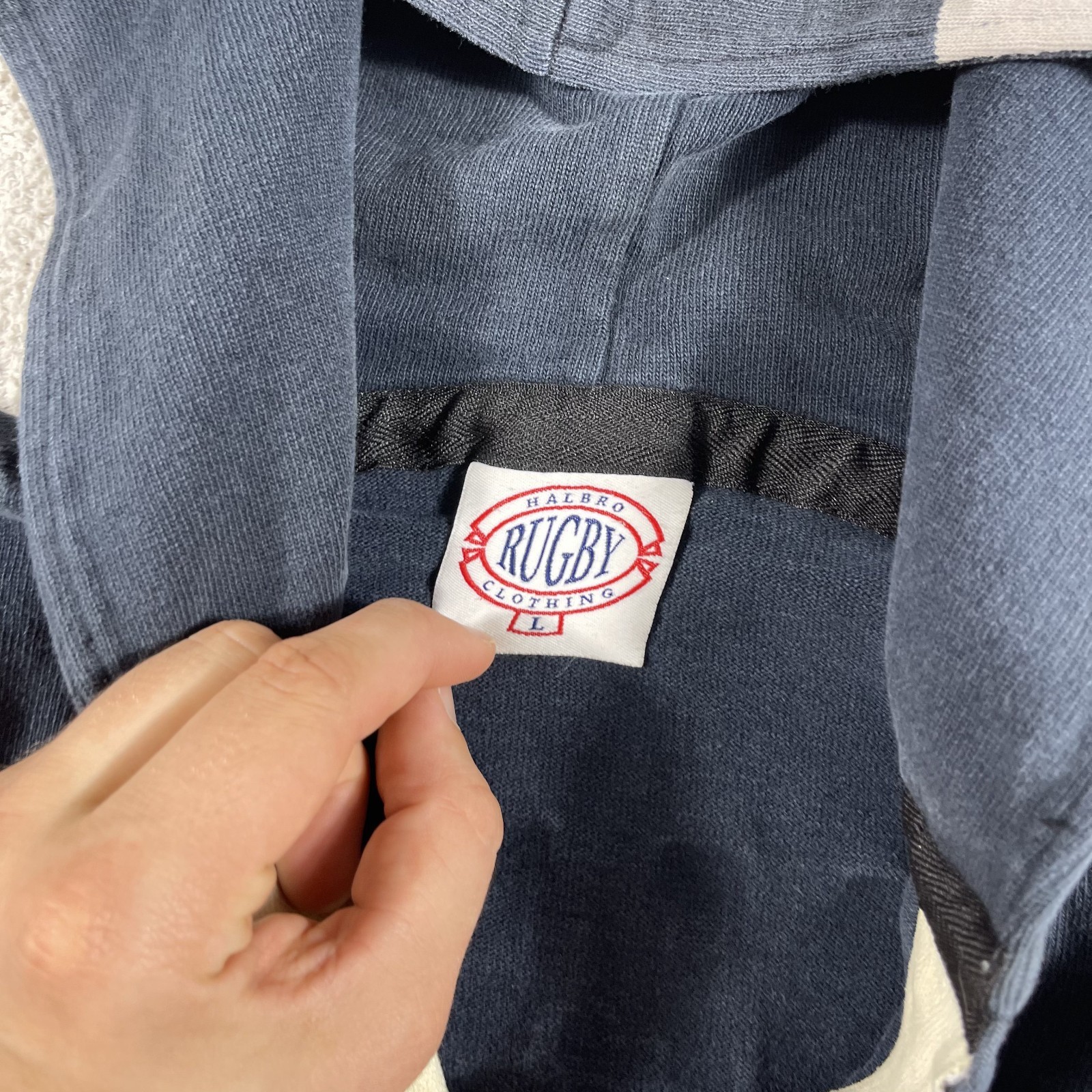 Vintage New Zealand Rugby Shirt Mens Large Striped Long Sleeve Hooded All Blacks