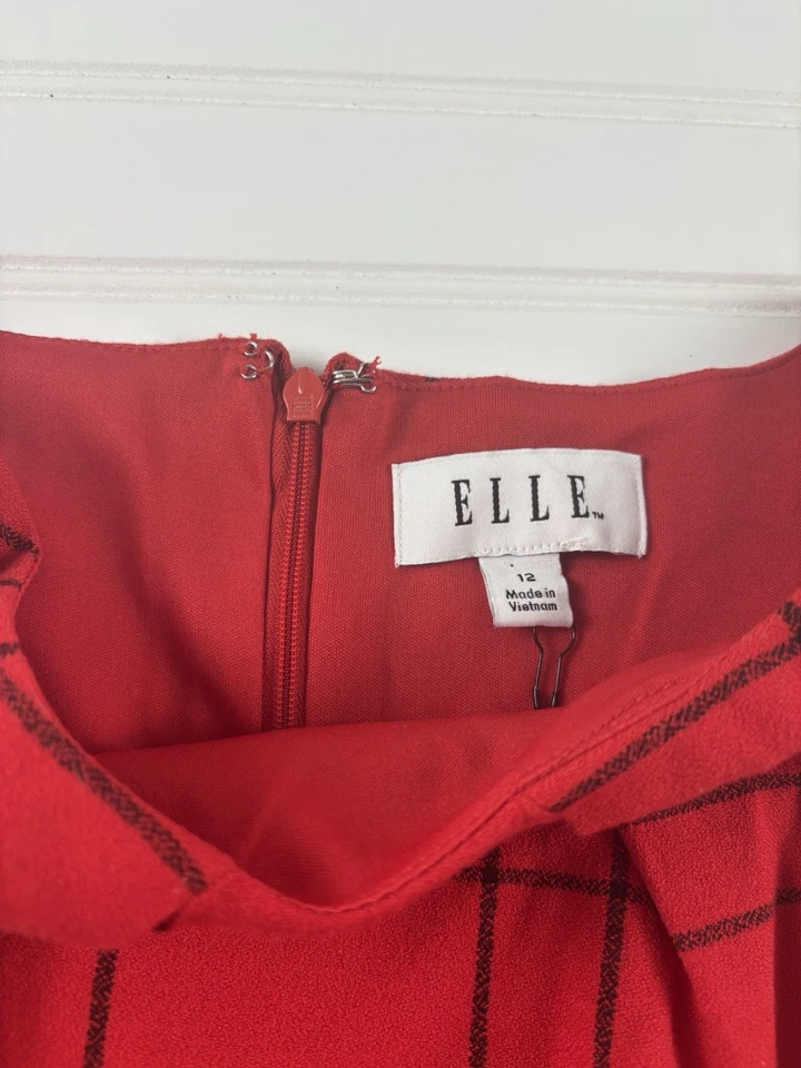 Vestido mujer ELLE talla 12 Holiday Festive rojo y negro Foto 2 de 4