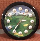 Vintage (1992) Golf Ball 11” Wall Clock Golf Course Scene  Quartz-Works CLEAN!