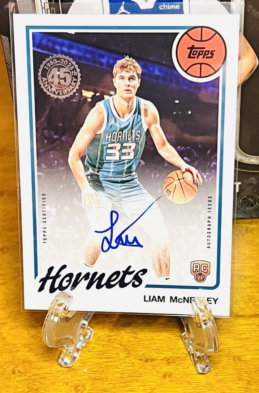 2025 Topps Basketball Liam McNeeley Real One Auto TFRR-LM RC Rookie ON CARD