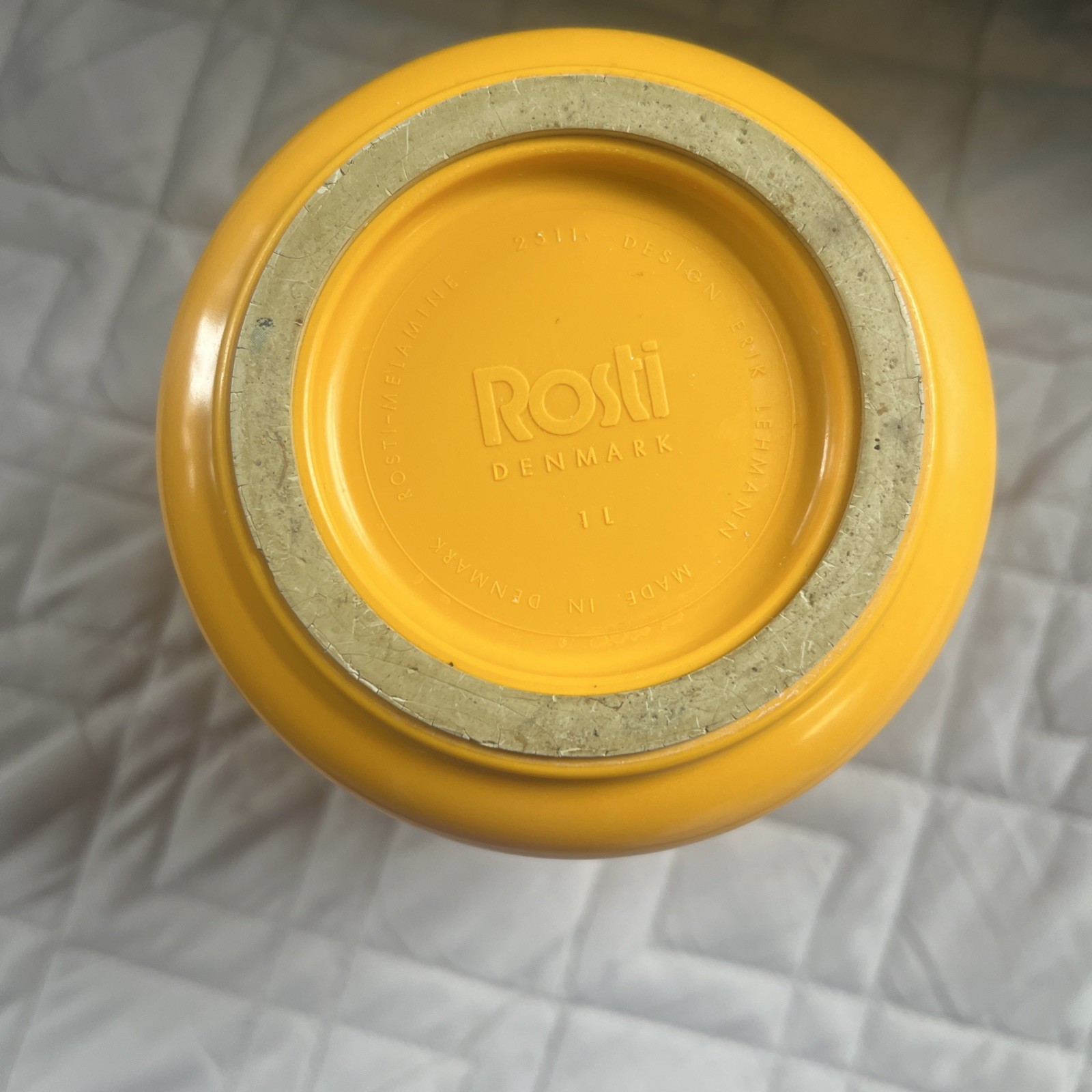 Vtg MCM Rosti Melamine 1L Yellow Spouted Pitcher Designer Erik Lehmann 1960s