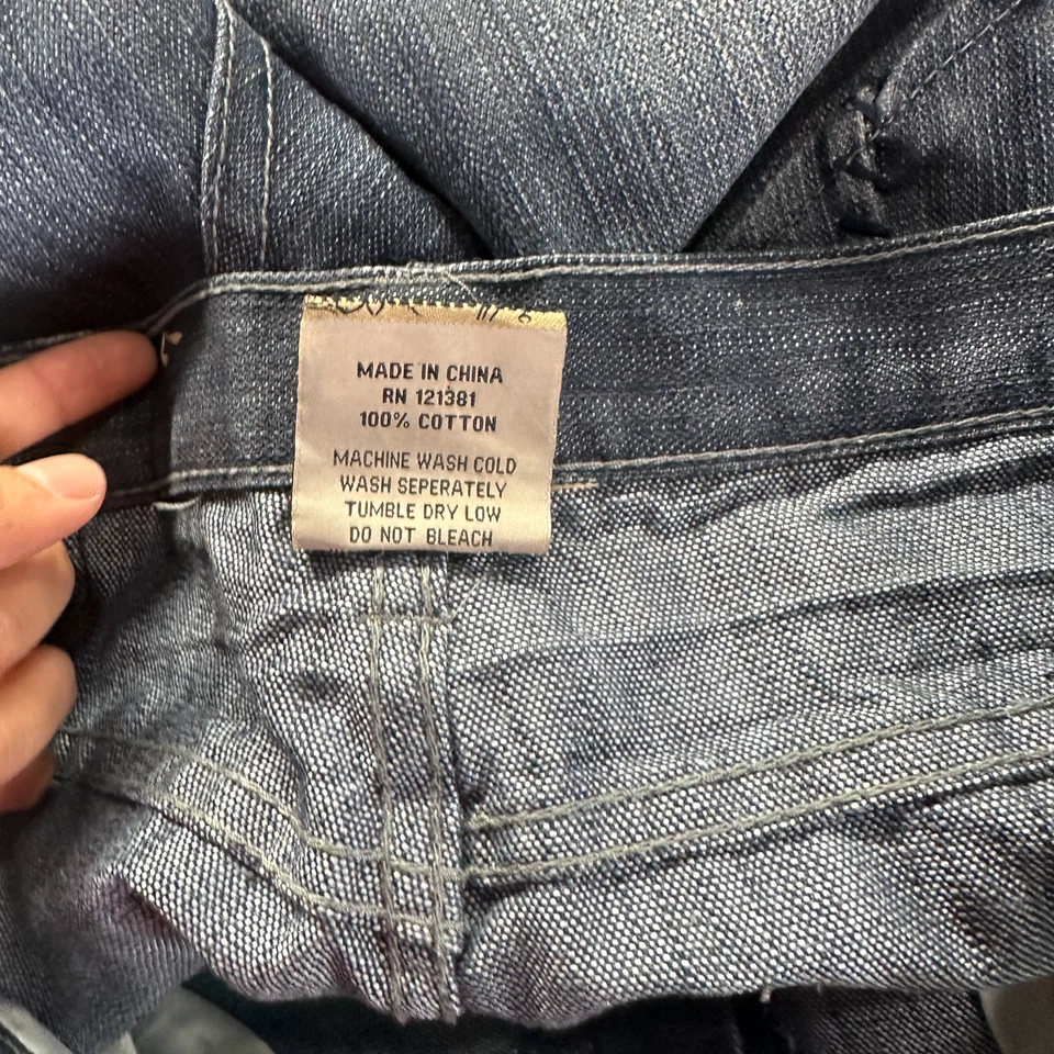 Pantalones de mezclilla Brooklyn Xpress para hombre 34x32 azul algodón pierna recta ropa de trabajo descolorida Foto 3 de 4