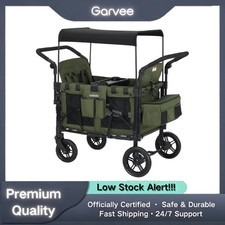 Quad Stroller Wagon: 4 Convertible Seats, Push/Pull Handles, Snack Tray, Canopy