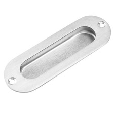 2Pcs Rectangular Face Fix Flush Recessed Sliding Door Pull Handle Stainless7850