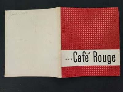 1944 vintage MENU CAFE ROUGE HOTEL STATLER boston ma luncheon appetizers dessert
