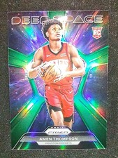 2023-24 Panini Prizm - Deep Space Amen Thompson #4 Green Prizm (RC) Rockets 
