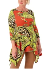 Attitudes by Renee Global Illusions Yummy Jersey Tunic Wild Ginger