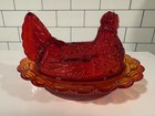 Vintage Mosser Red Orange Yellow Hen on Nest   UV Reactive — photo 2