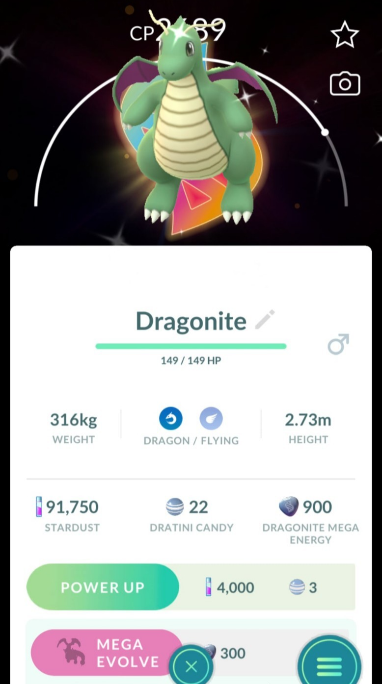 Pokémon Shiny Dragonite Global Special Mega Background - PTCs - Read Description