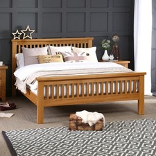 Oak Superking Size Bed 6FT Bedroom Furniture Solid Bed Frame Home and Headboard