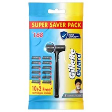 1 Gillette Guard Rasierer MIT 12 Klingen Patronen Pack | Glatte Rasur...