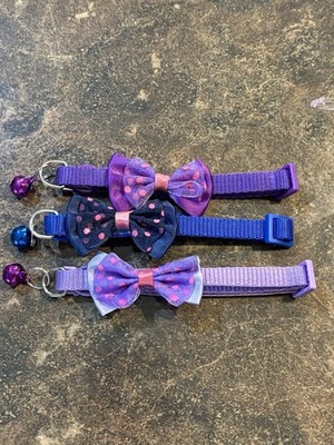 Adjustable 3 Pc Cat Collar With Bell,Breakaway Bow Tie or Small Dog Puppy Collar