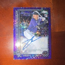 2025 Topps Chrome Update Zac Veen Auto Rookie Purple Speckle /299 RA-ZV Rockies