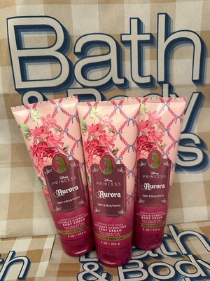 3 Limited Edition Bath & Body Works Disney Princess AURORA  Body Cream 8 OZ   