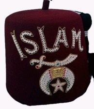 Shriners Fez Hat With Hat Box - Masonic Collectible