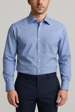 Brooks Brothers 346 Button Up Long Sleeve Shirt Mens 16 Blue Sleeve French Cuff