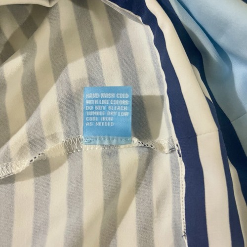 J.McLaughlin Catalina Stoff Midikleid Damen blau 3/4 Arm gestreift Größe L - Bild 8 von 10