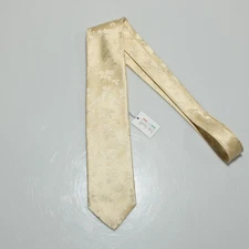 Italo Ferretti NWD Neck Tie in Beige Floral with 24 KT Gold Silk Blend