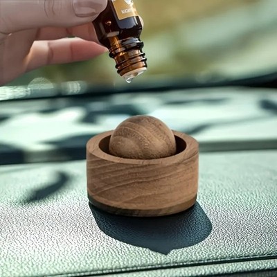 Mini Wood Essential Oil Diffuser Car Home Natural Aroma Fresh Air Scent