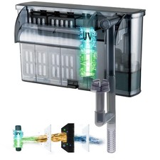 Aquarium Filter 264GPH for 40-100 Gal Tank w UV Skimmer