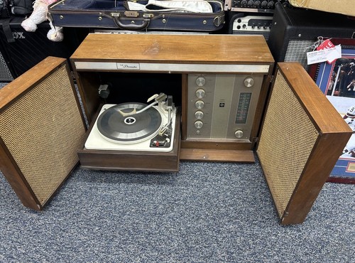 GE Decorator Vintage Stereo Console Record Player Garrard Mid Century Working