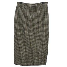 VTG Size 10 Petite LRL Ralph Lauren Wool Tweed Long Pencil Skirt Y2K Houndstooth
