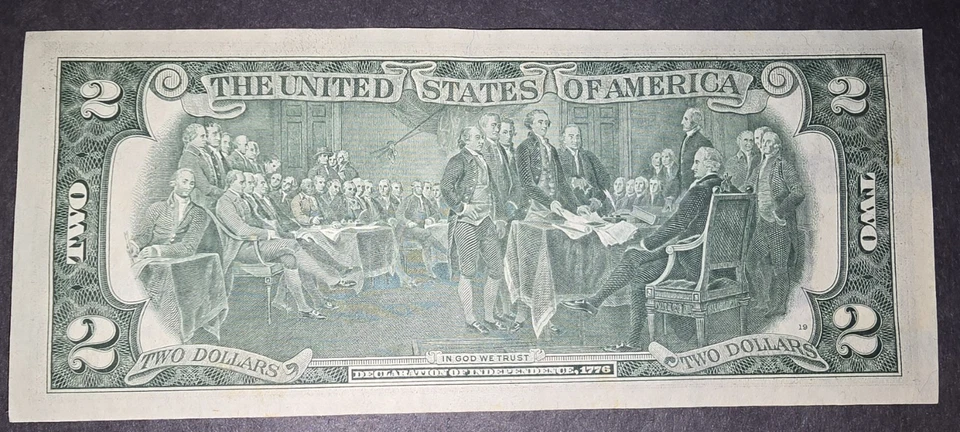 ✯ 1976 Two Dollar Note ✯ BICENTENNIAL ✯ $2 Bill ✯ First Day Stamped LS2 - Image 2 of 2